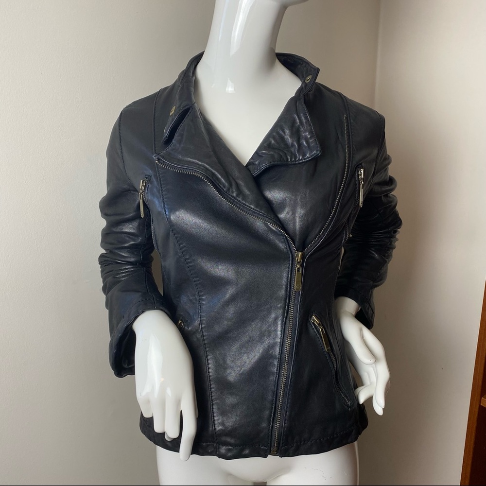Michael Kors Black Leather Moto Jacket